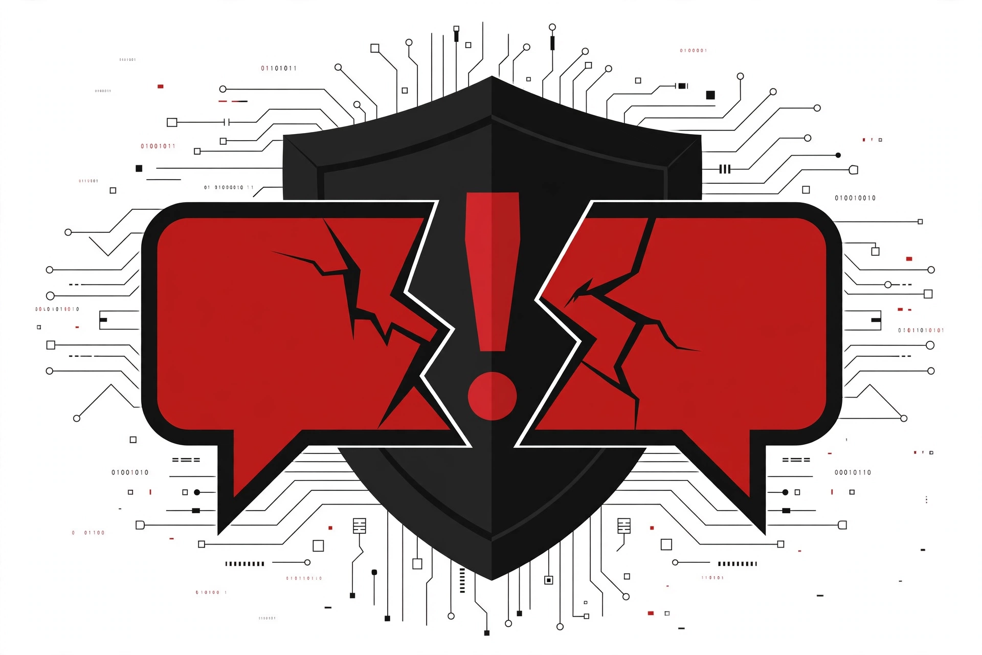 CVE-2026-110886: cracked chatbot icon and warning shield — Conversational Forms for ChatBot critical vulnerability illustration