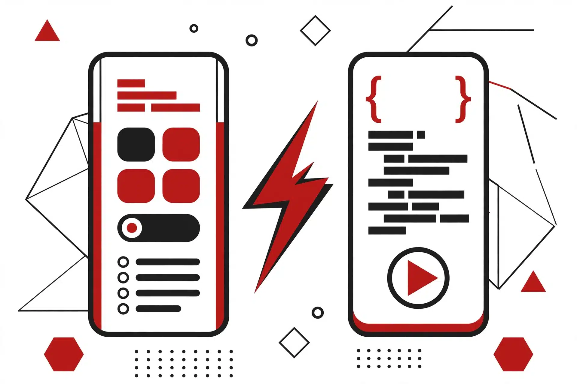 Flutter vs React Native 2026 comparison illustration for mobile developers