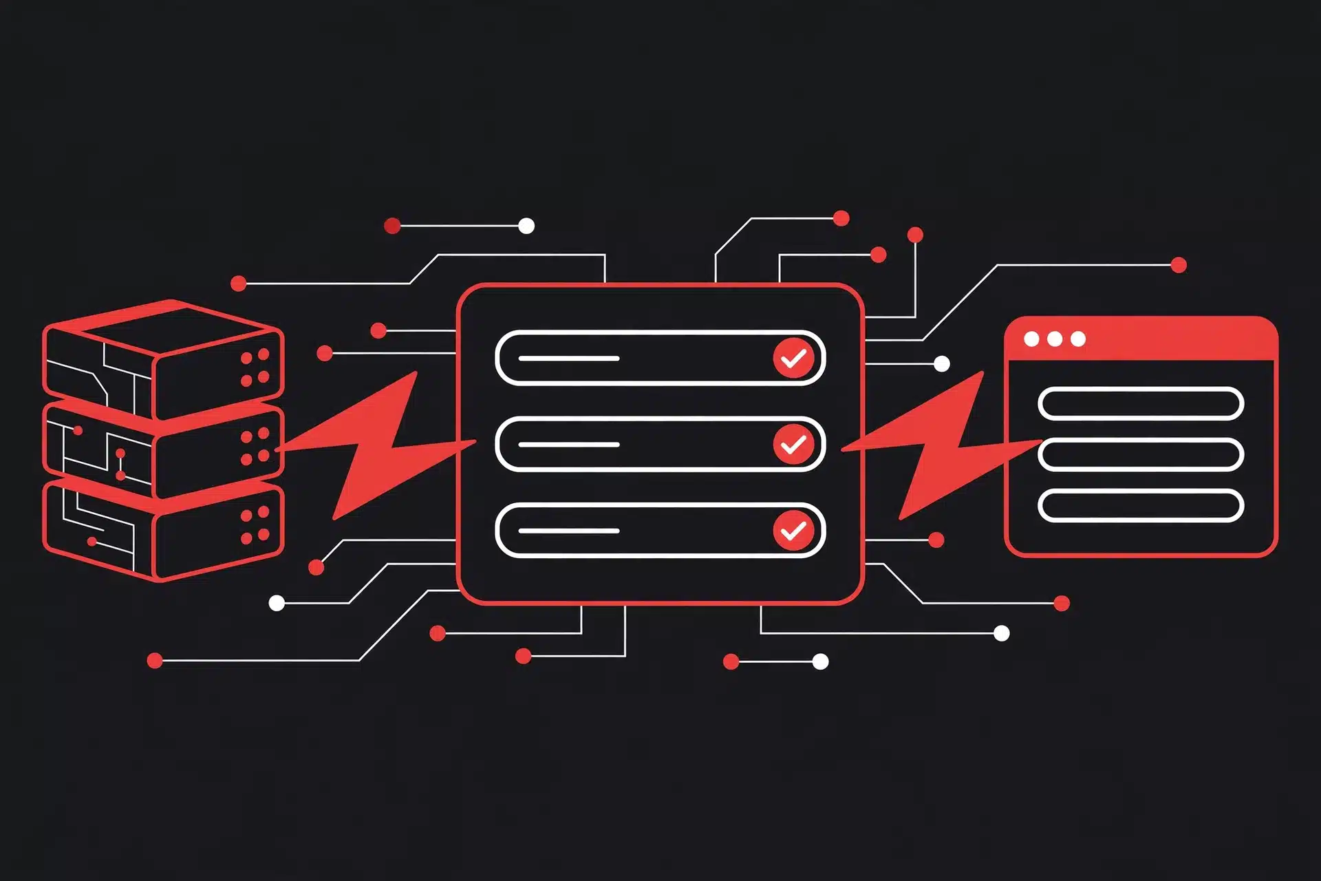 Inertia.js forms and Laravel validation guide — flat vector illustration of a validated web form