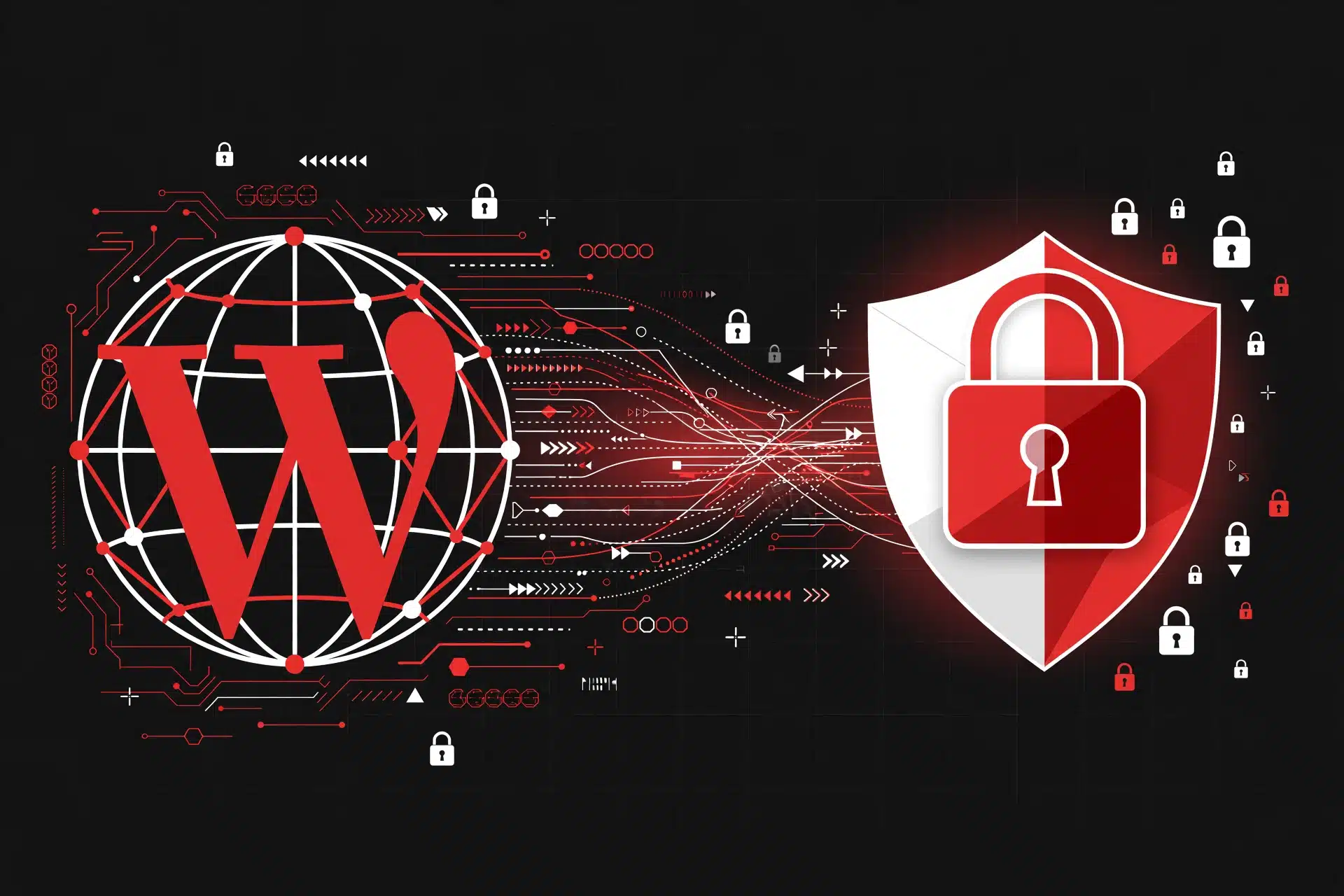 WordPress site moving from HTTP to HTTPS with a secure padlock shield illustration